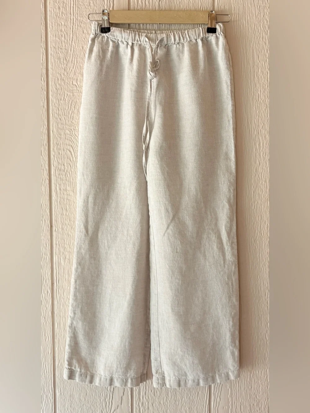 Reformation Linen Wide Leg Pants XS Petite Natural Ivory